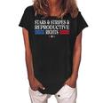 Stars Stripes Reproductive Rights Patriotic 4Th Of July Women's Loosen Crew Neck Short Sleeve T-Shirt Black