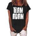 Team Adam Son Dad Mom Husband Grandson Sports Family Group Women's Loosen Crew Neck Short Sleeve T-Shirt Black
