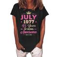 Vintage July 1977 45Th Birthday Being Awesome Women Women's Loosen Crew Neck Short Sleeve T-Shirt Black