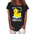 What Exactly Is The Function Of A Rubber Duck Ducks Women's Loosen Crew Neck Short Sleeve T-Shirt Black