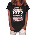 Womens 50 Years Old Gifts 50Th Birthday Born In 1972 Women Girls Women's Loosen Crew Neck Short Sleeve T-Shirt Black