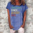 Awesome Since August 1972  50 Years Old 50Th Birthday  Women's Loosen Crew Neck Short Sleeve T-Shirt Blue