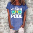 Bye Bye 4Th Grade Hello Pool Sunglasses Teachers Students Women's Loosen Crew Neck Short Sleeve T-Shirt Blue