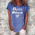 Cheerleader Mom Gifts- Womens Cheer Team Mother- Cheer Mom Pullover Women's Loosen Crew Neck Short Sleeve T-Shirt Blue