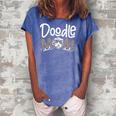 Doodle Mom Leopard Goldendoodle Mothers Day Mom Women Gifts Women's Loosen Crew Neck Short Sleeve T-Shirt Blue
