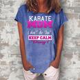 Funny Karate Mom Best Mother Women's Loosen Crew Neck Short Sleeve T-Shirt Blue