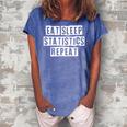 Lovely Funny Cool Sarcastic Eat Sleep Statistics Repeat Women's Loosen Crew Neck Short Sleeve T-Shirt Blue