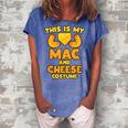 Mac And Cheese Funny Food Halloween Party Costume Women's Loosen Crew Neck Short Sleeve T-Shirt Blue
