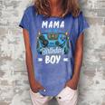 Mama Of The Birthday Boy Matching Family Video Gamer Party Women's Loosen Crew Neck Short Sleeve T-Shirt Blue
