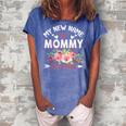 My New Name Is Mommy Est 2022 New Mom Expecting Parents Women's Loosen Crew Neck Short Sleeve T-Shirt Blue