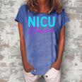 Newborn Intensive Care Unit Nurse Nicu Nurse Women's Loosen Crew Neck Short Sleeve T-Shirt Blue