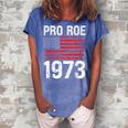Pro Roe 1973 Reproductive Rights America Usa Flag Distressed Women's Loosen Crew Neck Short Sleeve T-Shirt Blue