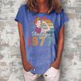 Vintage 1977 Limited Edition 1977 45Th Birthday 45 Years Old Women's Loosen Crew Neck Short Sleeve T-Shirt Blue