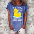 What Exactly Is The Function Of A Rubber Duck Ducks Women's Loosen Crew Neck Short Sleeve T-Shirt Blue