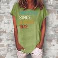 Awesome Since August 1972  50 Years Old 50Th Birthday  Women's Loosen Crew Neck Short Sleeve T-Shirt Green