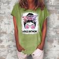 Bleached Pageant Mom Messy Bun Hair Happy Mothers Day  Women's Loosen Crew Neck Short Sleeve T-Shirt Green