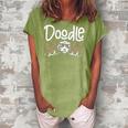 Doodle Mom Leopard Goldendoodle Mothers Day Mom Women Gifts Women's Loosen Crew Neck Short Sleeve T-Shirt Green