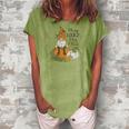 Fall Gnomes Oh My Gourd I Love Fall Women's Loosen Crew Neck Short Sleeve T-Shirt Green