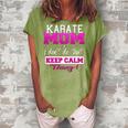 Funny Karate Mom Best Mother Women's Loosen Crew Neck Short Sleeve T-Shirt Green