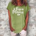 Fur Mama Paw Floral Design Dog Mom Mothers Day Women's Loosen Crew Neck Short Sleeve T-Shirt Green
