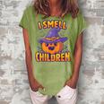 I Smell Children Funny Dad Mom Teacher Halloween Costume Women's Loosen Crew Neck Short Sleeve T-Shirt Green