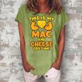 Mac And Cheese Funny Food Halloween Party Costume Women's Loosen Crew Neck Short Sleeve T-Shirt Green