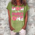 Mother Mama Mommy Family Matching Mom Of The Sweet One  Women's Loosen Crew Neck Short Sleeve T-Shirt Green