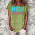 Newborn Intensive Care Unit Nurse Nicu Nurse Women's Loosen Crew Neck Short Sleeve T-Shirt Green