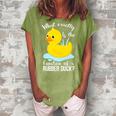 What Exactly Is The Function Of A Rubber Duck Ducks Women's Loosen Crew Neck Short Sleeve T-Shirt Green