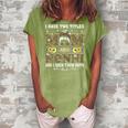 Womens Funny I Have Two Titles Mom And Nonni Funny Leopard Mothers  Women's Loosen Crew Neck Short Sleeve T-Shirt Green
