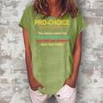 Womens Pro Choice Definition Womens Rights Feminist Retro Women's Loosen Crew Neck Short Sleeve T-Shirt Green