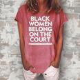 Black Women Belong On The Court Sistascotus Shewillrise Women's Loosen Crew Neck Short Sleeve T-Shirt Watermelon