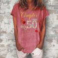 Chapter 50 Years Est 1972 50Th Birthday Red Rose Wine Crown Women's Loosen Crew Neck Short Sleeve T-Shirt Watermelon