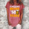Cheers And Beers To 50 Years Old Birthday Funny Drinking Women's Loosen Crew Neck Short Sleeve T-Shirt Watermelon