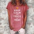 Halloween Costume Keep Calm Trick Or Treat T Women's Loosen Crew Neck Short Sleeve T-Shirt Watermelon