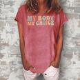 My Body My Choice Feminist Feminism Retro Pro Choice Women's Loosen Crew Neck Short Sleeve T-Shirt Watermelon