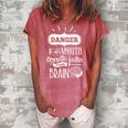Sarcastic Funny Quote Danger Mouth Operates Faster Than Brain White Women's Loosen Crew Neck Short Sleeve T-Shirt Watermelon