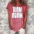 Team Adam Son Dad Mom Husband Grandson Sports Family Group Women's Loosen Crew Neck Short Sleeve T-Shirt Watermelon