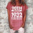 Vintage 1932 Limited Edition 1932 90 Years Old 90Th Birthday Women's Loosen Crew Neck Short Sleeve T-Shirt Watermelon