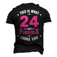 24 And Fabulous 24 Year Old Birthday Happy 24Th Birthday Men's 3D T-shirt Back Print Black