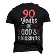 90 Years Of Gods Blessings 90 Year Old Happy 90Th Birthday Men's 3D T-shirt Back Print Black