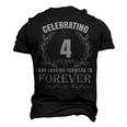 Cute 4Th Wedding Anniversary For Couples Married 4 Year Men's 3D T-shirt Back Print Black