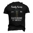 Family Farms Are The Backbone Of America Farm Lover Farming Men's 3D T-Shirt Back Print Black