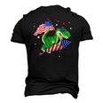 Patriotic Dinosaur Fireworks &8211 Usa American Flag 4Th Of July Men's 3D T-Shirt Back Print Black