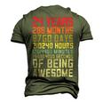 24Th Birthday For Men Women 24 Years Of Being Awesome Men's 3D T-shirt Back Print Army Green