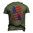 4Th Of July Usa Flag American Patriotic Statue Of Liberty Men's 3D T-Shirt Back Print Army Green
