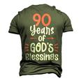 90 Years Of Gods Blessings 90 Year Old Happy 90Th Birthday Men's 3D T-shirt Back Print Army Green