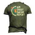 Aim Shoot Swear Repeat &8211 Archery Men's 3D T-Shirt Back Print Army Green