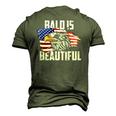 Mens Bald Is Beautiful July 4Th Eagle Patriotic American Vintage Men's 3D T-Shirt Back Print Army Green