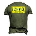 Bushwick Brooklyn New York Old Retro Vintage License Plate Men's 3D T-Shirt Back Print Army Green